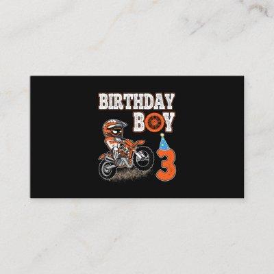 3 Years Old Kid - Birthday Boy - Dirt Bike - Motor