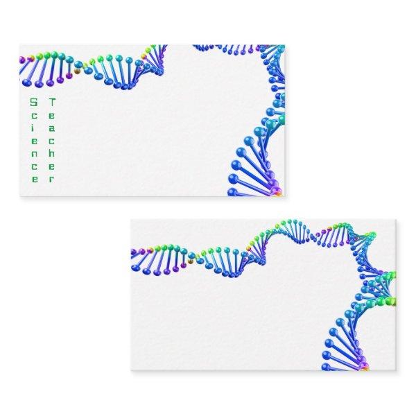 3D blue green double helix science teacher