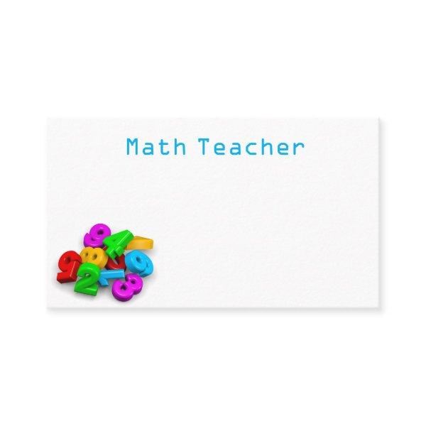 3D cute colorful numbers math teacher