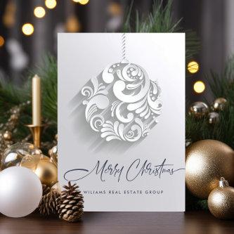 3D Modern Christmas Ornament Corporate Greeting Holiday Card