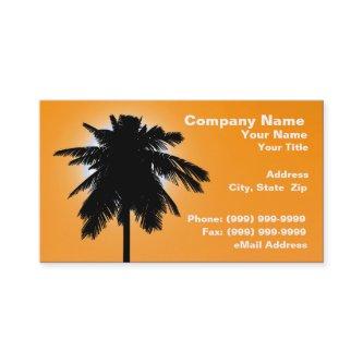 3D Palm Tree Against Sunset Colored Sky