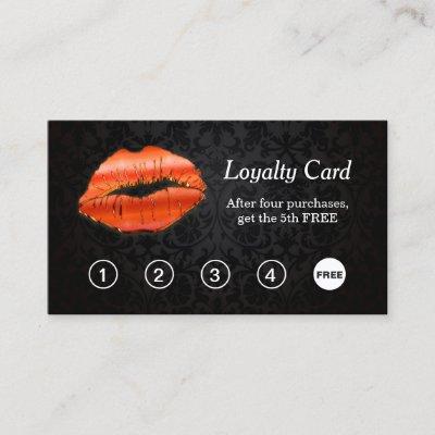 3D Red Lips Makeup Salon Loyalty Punch Card