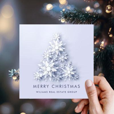 3D Snowflakes Christmas Tree Corporate Greeting Holiday Card