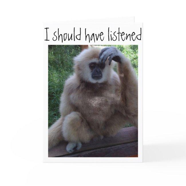 40 JUST SNUCK UP ON THIS CONFUSED MONKEY CARD