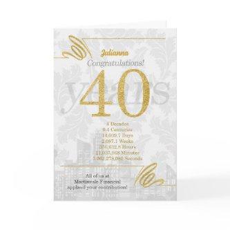 40 Year Employee Anniversary Business Elegance Card