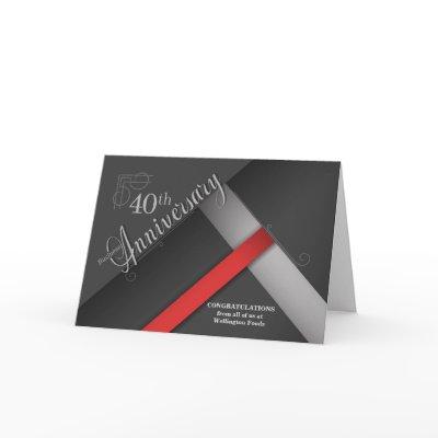 40th Business Anniversary Grayscale Congratulation Card