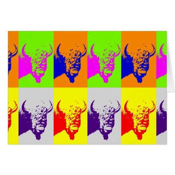 4 Color Pop Art Buffalo Bison