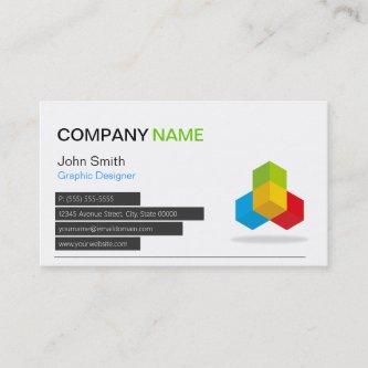 4 Colors Green Blue Yellow Red - Modern Cube Logo