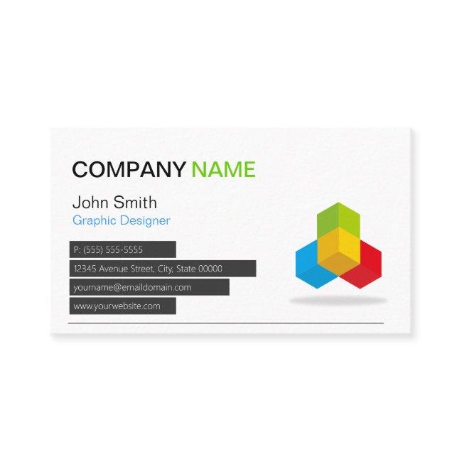 4 Colors Green Blue Yellow Red - Modern Cube Logo