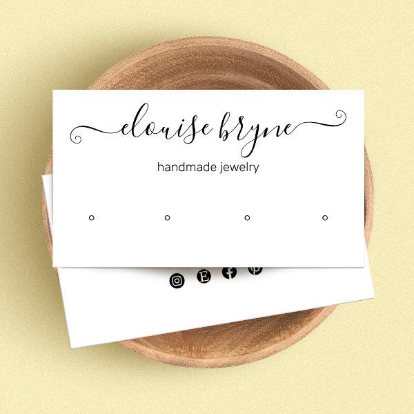 4 Hole Stud Earring Handwritten Script Display