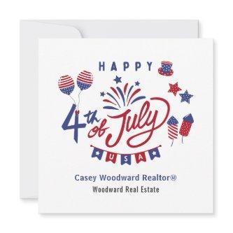 4th of July Real Estate Referral Marketing Budget Note Card