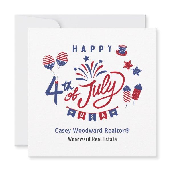 4th of July Real Estate Referral Marketing Budget Note Card