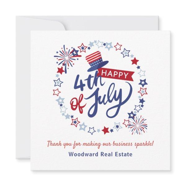 4th of July | Real Estate Thank You Clients Budget Note Card