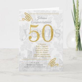 50 Year Employee Anniversary Business Elegance Card