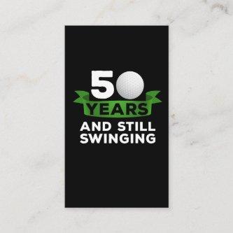 50 Years Golfer 50th Birthday Swinging Golf Player