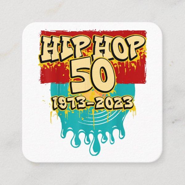 50 Years Hip Hop Vinyl Retro 50th Anniversary Cele Square