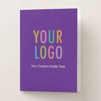 5 Pack Custom Folders with Business Logo Purple