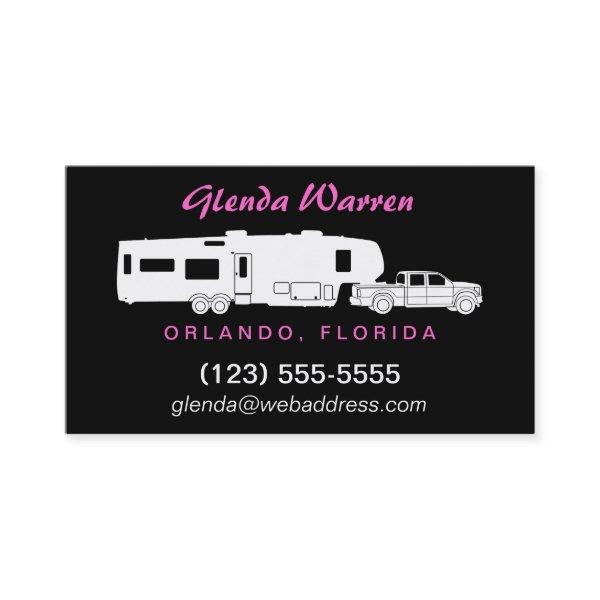 5th Wheel RV Silhouette Calling Card