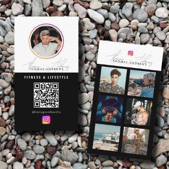 6 Photo Feed Grid Social Media QR Code Male