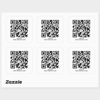 6 QR CODE TEXT STICKERS - USE FREE GENERATOR HERE