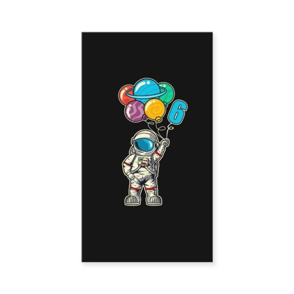 6 Years Old Birthday Astronaut Balloon Planets
