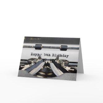 74th Birthday Retro Typewriter  Card