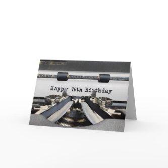 76th Birthday Retro Typewriter   Card