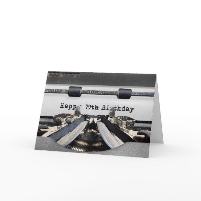 79th Birthday Retro Typewriter Card