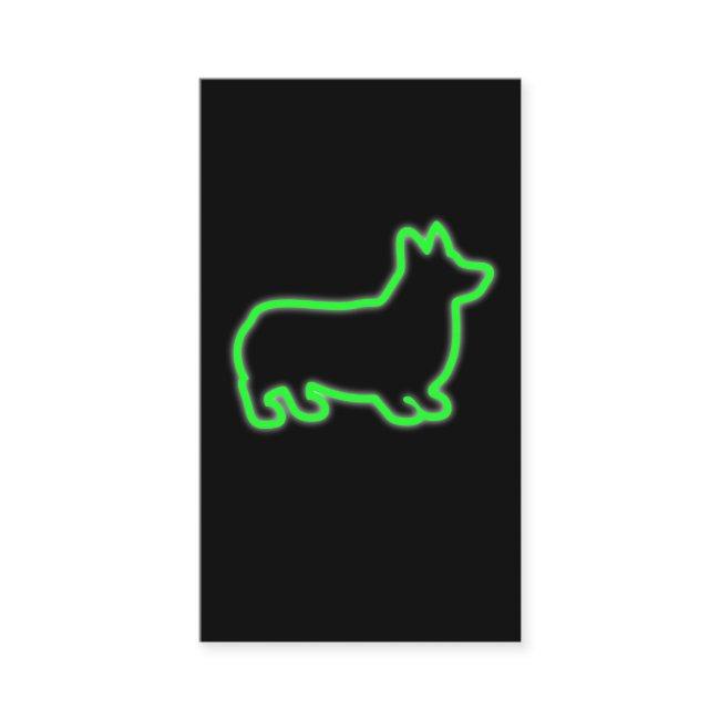 80's Retro Neon Corgi dog gift idea