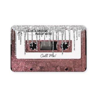 80's Rose Gold Glitter Drip Cassette Tape Mixtape