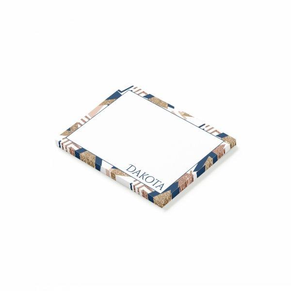 80s Trendy Abstract | Navy and Rose Gold Custom Post-it Notes