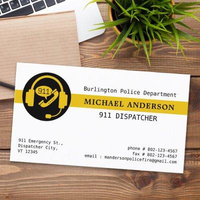 911 Dispatcher Custom Logo Modern Thin Gold Line
