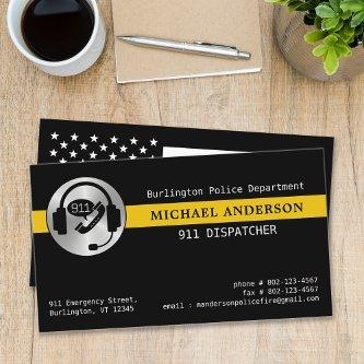 911 Dispatcher Custom Logo Thin Gold Line