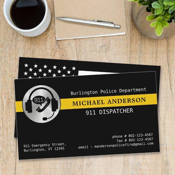 911 Dispatcher Custom Logo Thin Gold Line