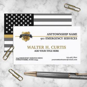 911 Dispatcher Thin Gold Line Flag