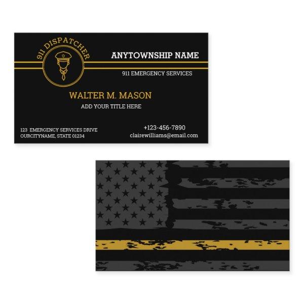 911 Dispatcher Thin Gold Line Stripes Flag