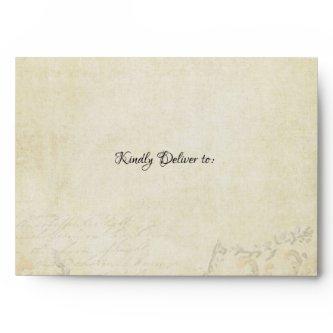 A7 Vintage Paris Parchment Elegant Boho Wedding Envelope