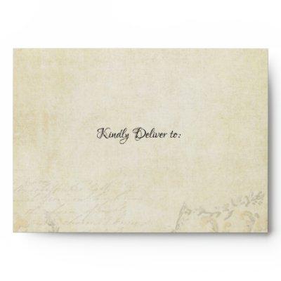 A7 Vintage Paris Parchment Elegant Boho Wedding Envelope
