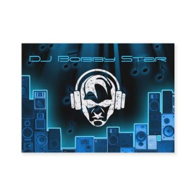 A cool DJ logo blue laser
