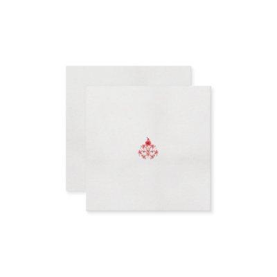 a design of a red flower on a white background loyalty card