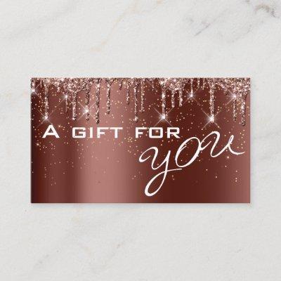 A Gift For You Brown Gold Confetti Glitter Drips