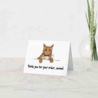 A Ginger Cat Folded Thank You Order Card