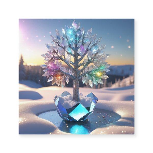 A glass crystal tree, glitter inside, crystals com square