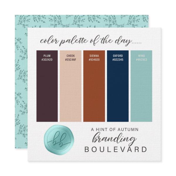 A Hint of Autumn Fall Color Palette Card