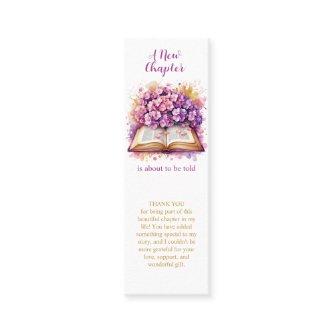A New Chapter Hydrangea Bookmark Favor Calling Card