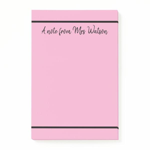 a note from add teacher name simple minimal border