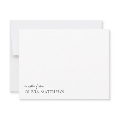 A Note From Script Typography Chic Note Card