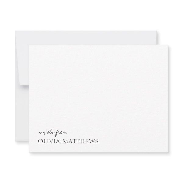 A Note From Script Typography Chic Note Card