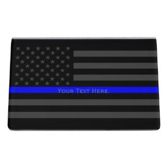 A Personalized American Thin Blue Line Decor Desk  Holder