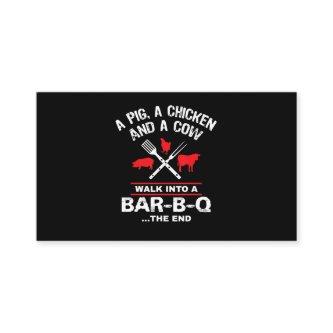 A Pig Chicken Cow Walk Into A Bar Funny BBQ Loyalty Card